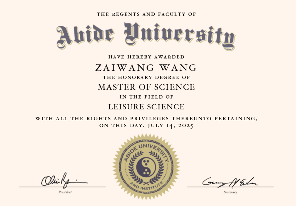 Master of Science in Leisure Science