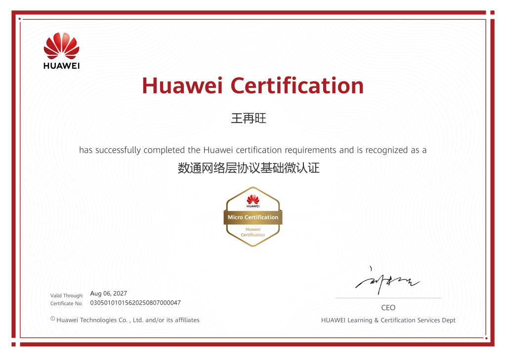 数通网络层协议基础微认证